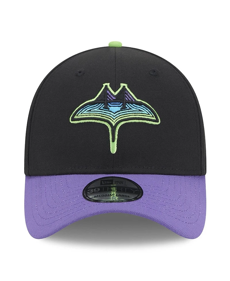 New Era Men's Black Tampa Bay Rays 2024 City Connect 39THIRTY Flex Fit Hat