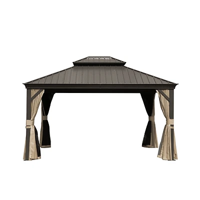 Streamdale Aluminum Gazebo with Curtains & Netting for Outdoor Use