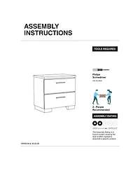 Simplie Fun Black Nightstand with Usb Charger & Chrome Accents