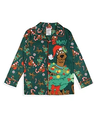 Scooby-Doo Boys' Christmas Character Tree Reindeer Button Sleep Pajama Set Kids