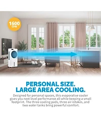 Newair Evaporative Air Cooler and Portable Cooling Fan, Honeycomb Pad Cooling, 1600 Cfm Cyclone Circulation, Top Loading Ice Chamber, 3.16 Gallon Remo