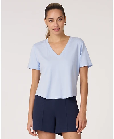 Rebody Active Women's Essentials V Neck Short Sleeve Top