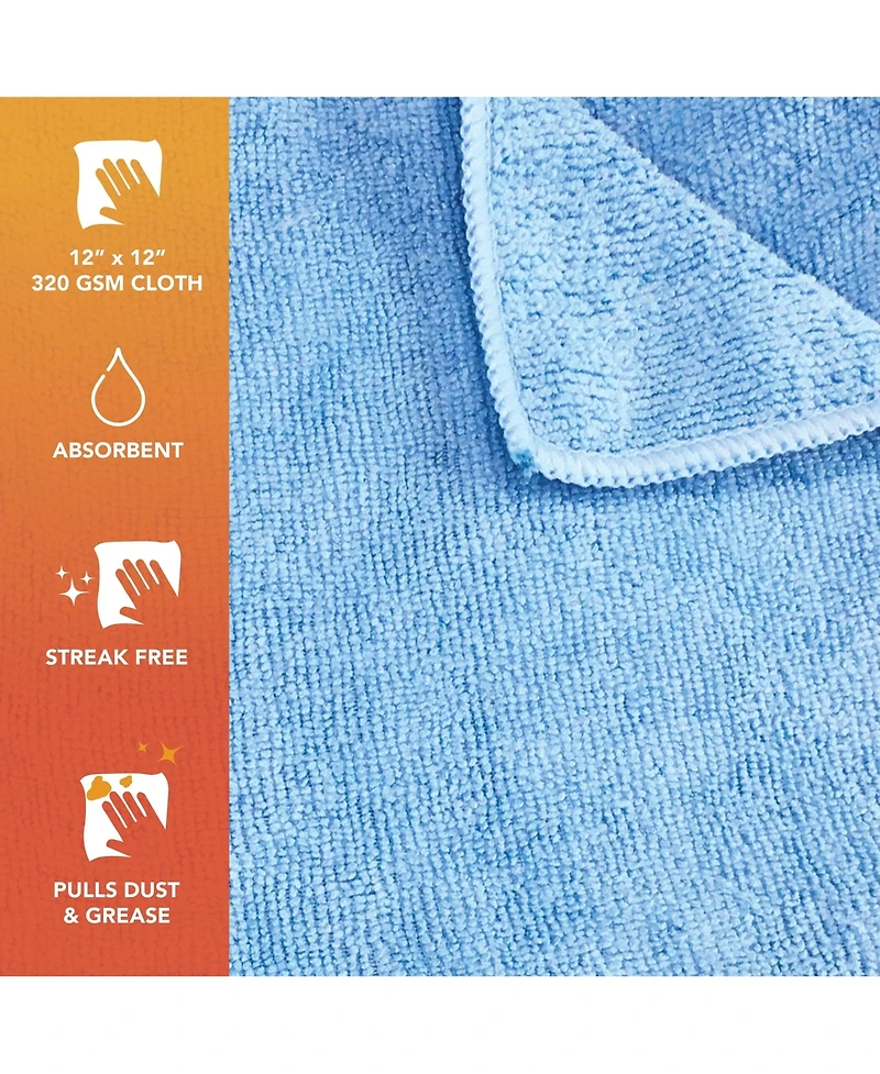 Arkwright Home Smart Choice Microfiber Cleaning Cloths (12 Pack), 30 Grams, Multi-Purpose, Reusable, Color Options