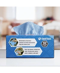 Arkwright Home Smart Rags Microfiber Cleaning Cloths (Box of 50), 12x12 in., Reusable, Multi-Purpose, Color Options