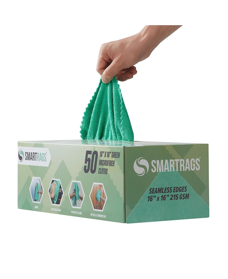 Arkwright Home SmartRags Xl Microfiber Cleaning Cloths (Box of 50), 35 Grams, 16x16, Reusable, Multi-Purpose, Color Options