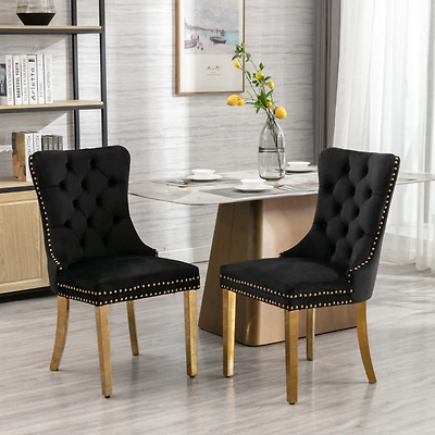 Simplie Fun Contemporary Velvet Dining Chairs, Set of 2
