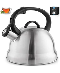 Zulay Kitchen Triple Layered Stainless Steel 1.75 Quart Whistling Tea Kettle