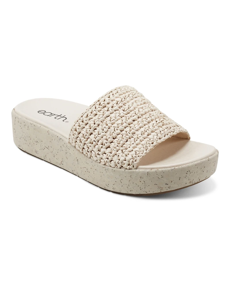 Earth Women's Sachan Woven Band Slip-On Platform Sandals