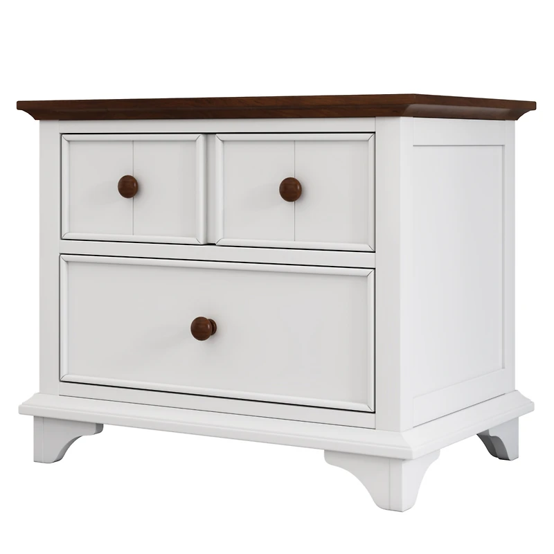 Wooden Two-Drawer Nightstand for Kids' Room