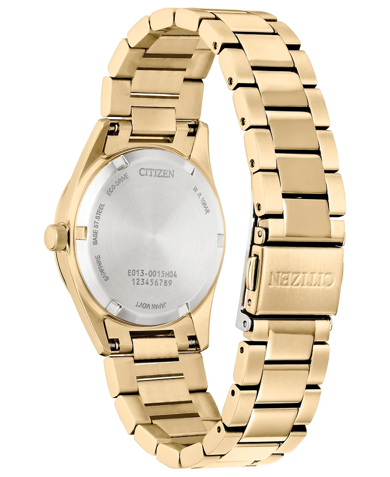 Citizen Eco-Drive Women's Sport Luxury Diamond Accent Gold-Tone Stainless Steel Bracelet Watch 33mm