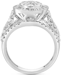 Effy Diamond Round & Baguette Circle Cluster Ring (1-5/8 ct. t.w.) in 14k White Gold
