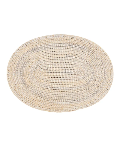 Saro Lifestyle Woven Rattan Placemats Set of 4,14"x19"