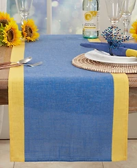 Saro Lifestyle Multicolored Band Table Runner, 16"x72"