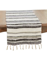 Saro Lifestyle Bohemian Bliss Striped Table Runner, 16"x72"