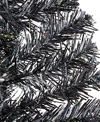 Northlight 6' Charcoal Brown Iridescent Slim Artificial Tinsel Halloween Tree Unlit