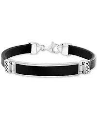 Effy Men's Lapis & Blue Leather Bracelet in Sterling Silver (Also in Onyx & Malachite)