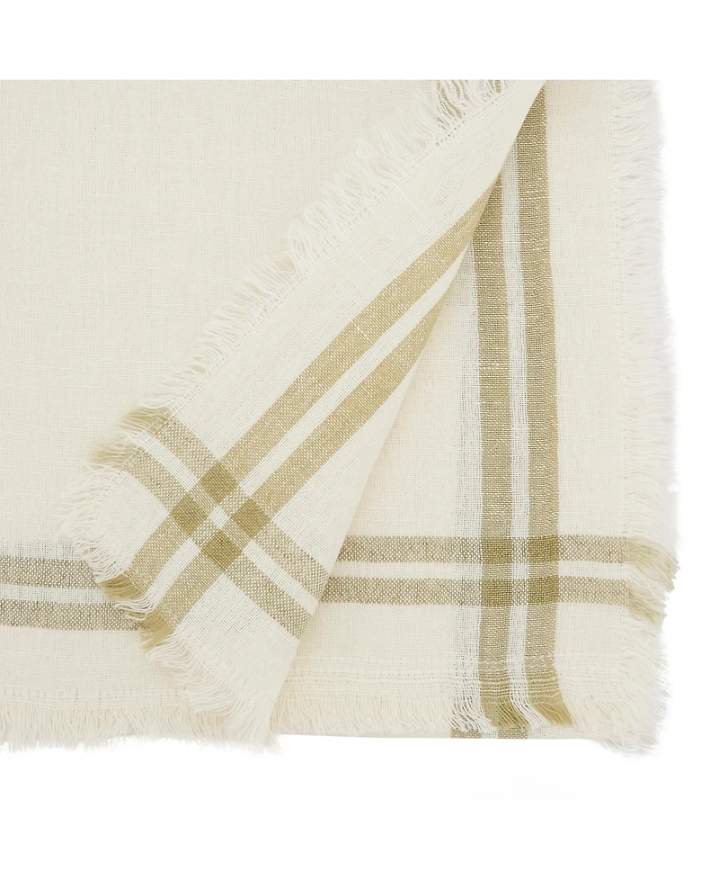 Saro Lifestyle Trendy Fringed Stripe Table Runner, 13"x72"