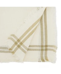 Saro Lifestyle Trendy Fringed Stripe Table Runner, 13"x72"