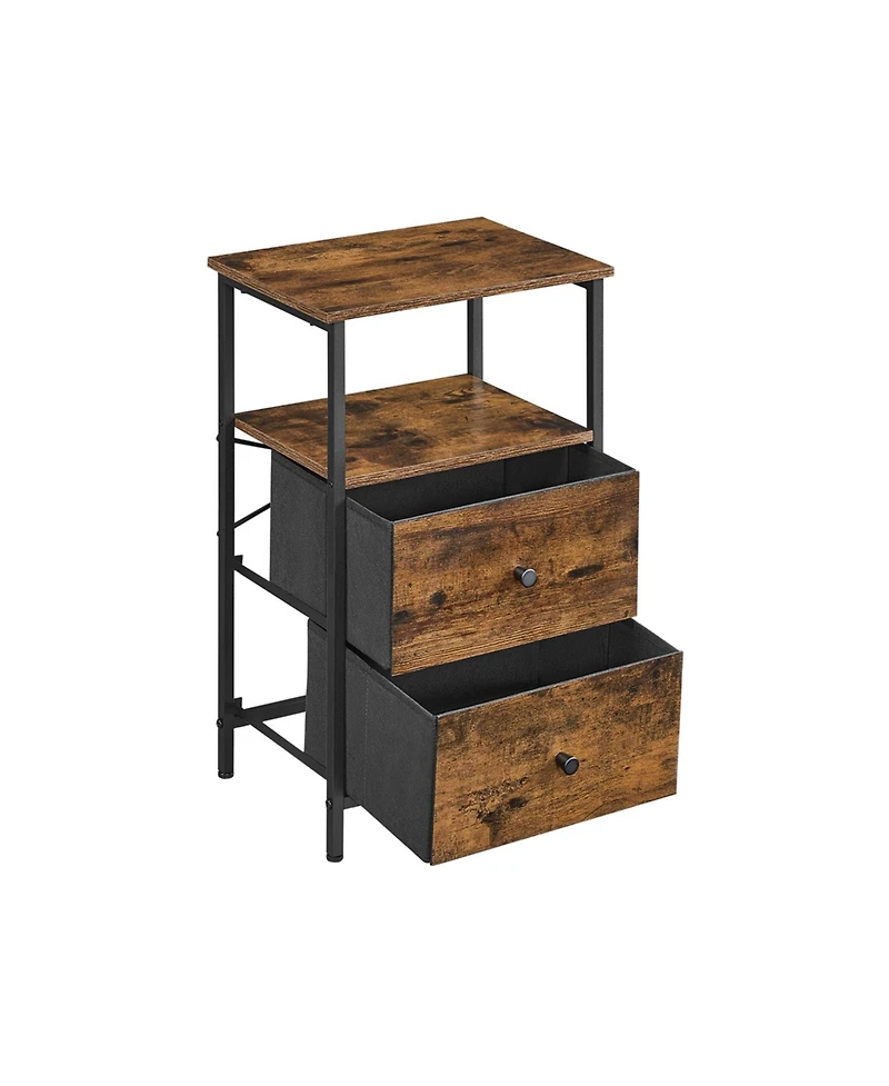 Slickblue Nightstand With 2 Drawers, 2 Drawer Dresser For Bedroom, Side Table With 2 Fabric Drawers