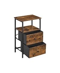 Slickblue Nightstand With 2 Drawers, 2 Drawer Dresser For Bedroom, Side Table With 2 Fabric Drawers