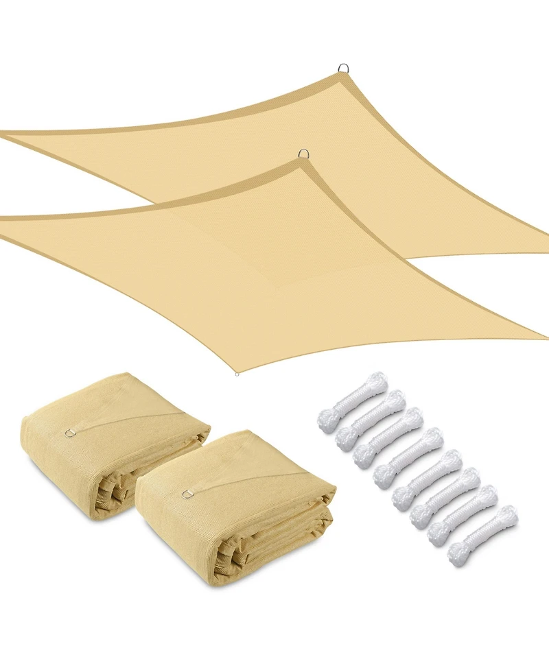Yescom 2 Pack 16x16 Ft 97% Uv Block Square Sun Shade Sail Canopy Outdoor Patio Poolside