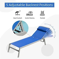 Blue Outdoor Chaise Lounge Set - 3 piece