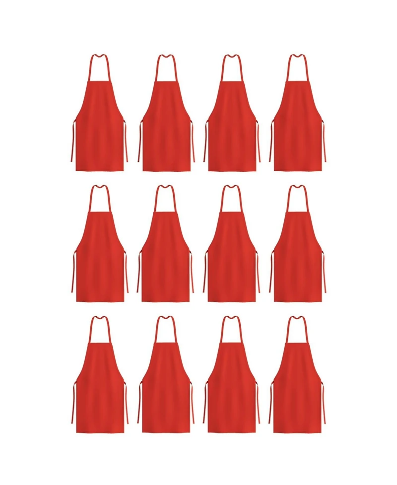 Arkwright Home Arkwright Mariposa Bib Aprons (12 Pack), 33x30, Spun Polyester, Color Options, Adjustable Ties