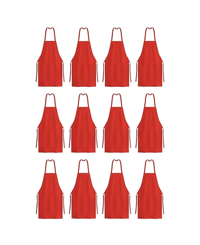 Arkwright Home Arkwright Mariposa Bib Aprons (12 Pack), 33x30, Spun Polyester, Color Options, Adjustable Ties