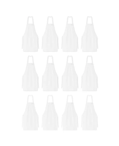 Arkwright Home Arkwright Mariposa Bib Aprons (12 Pack), 33x30, Spun Polyester, Color Options, Adjustable Ties