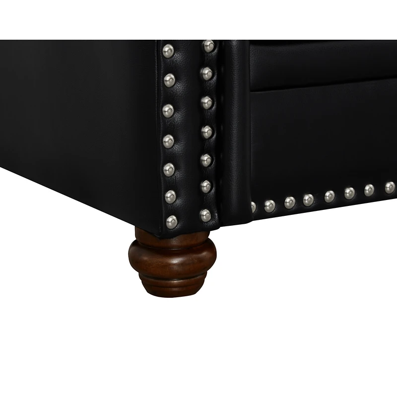 Streamdale Furniture Classic Living Room Nails Sofa Faux Leather