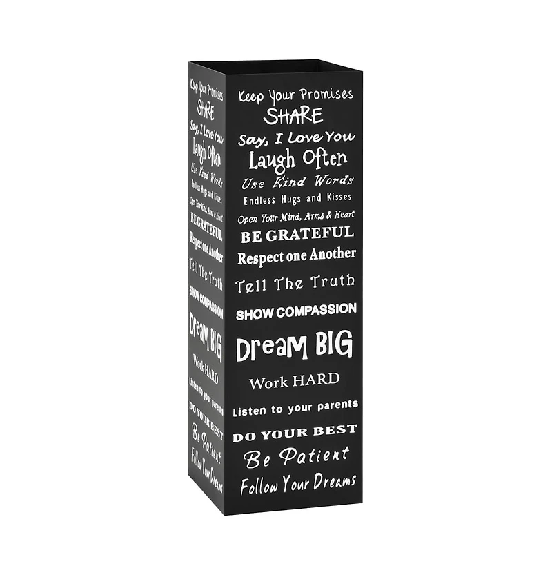vidaXL Umbrella Stand Text Steel Black
