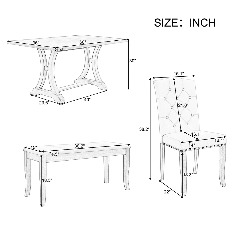 Streamdale Farmhouse 6-Piece Dining Set