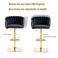 Streamdale Vintage Bar Stools With Back And Footrest Counter Height Dining Chairs