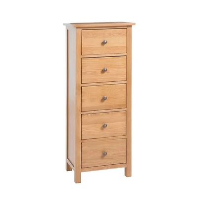 Tall Chest of Drawers 17.7"x12.5"x43.3" Solid Oak Wood