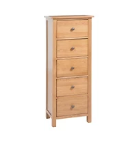 Tall Chest of Drawers 17.7"x12.5"x43.3" Solid Oak Wood
