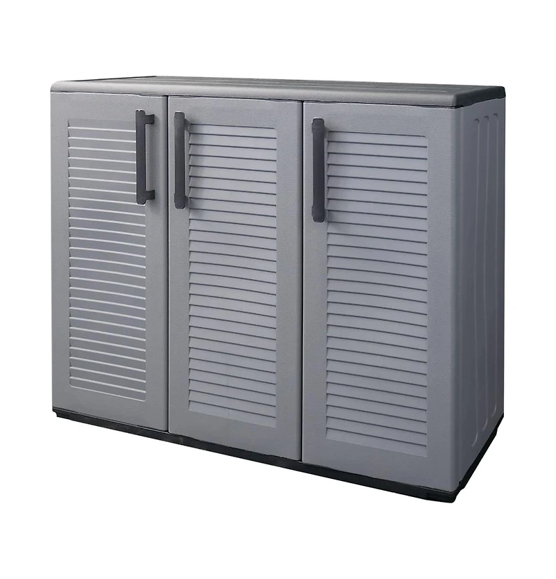 Garden Storage Cabinet Gray and Black 40.2"x14.6"x33.1" Pp