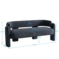 Streamdale 75.59" Wide Boucle Upholstery Modern Sofa For Living Room Dark Grey