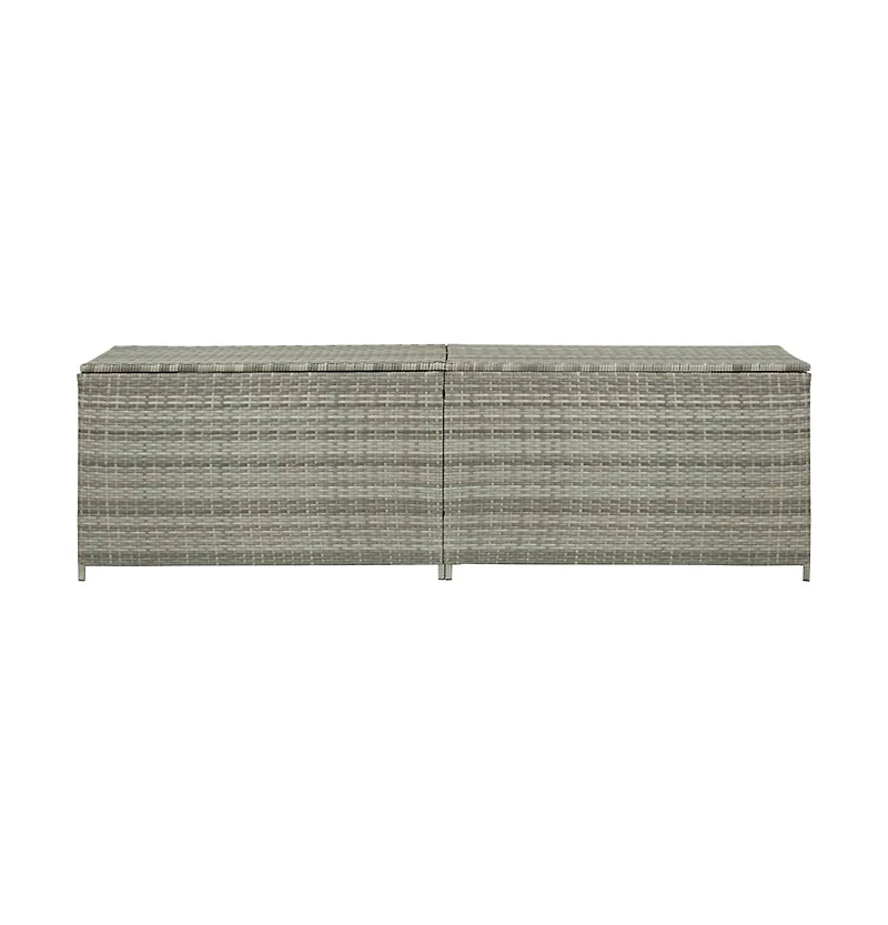 vidaXL Patio Storage Box Poly Rattan 78.7"x19.6"x23.6" Gray