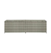 vidaXL Patio Storage Box Poly Rattan 78.7"x19.6"x23.6" Gray