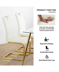 Streamdale Furniture Faux Leather Padded Dining Chairs Set