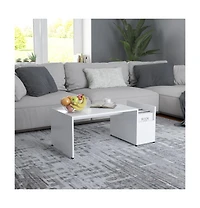 vidaXL Coffee Table White 35.4"x17.7"x13.8" Engineered Wood