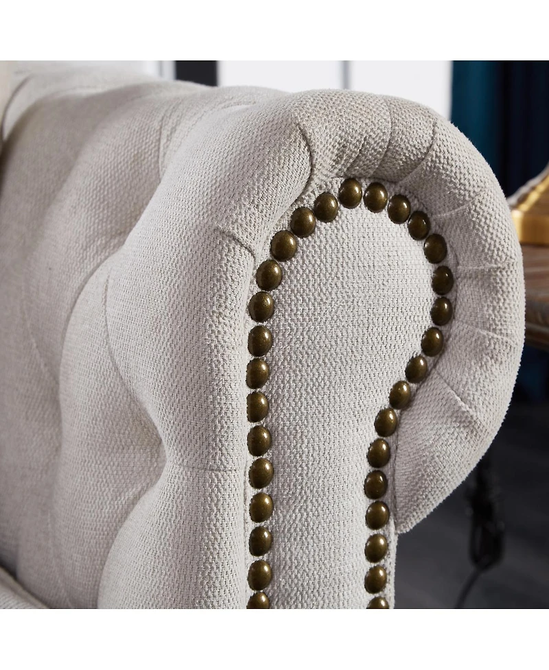 Streamdale Furniture Chesterfield Sofa Linen Fabric