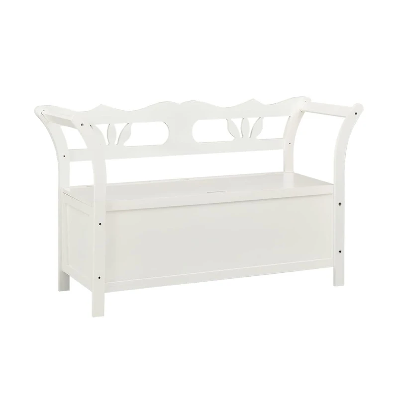 vidaXL Bench White 42.1"x17.7"x29.7" Solid Wood Fir
