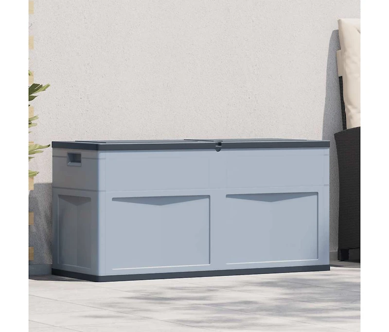 vidaXL Patio Storage Box 84.5 gal Gray Black