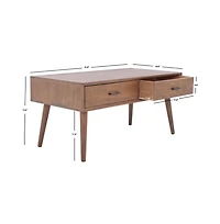 Safavieh Mozart Mid Century 2 Drawer Coffee Table