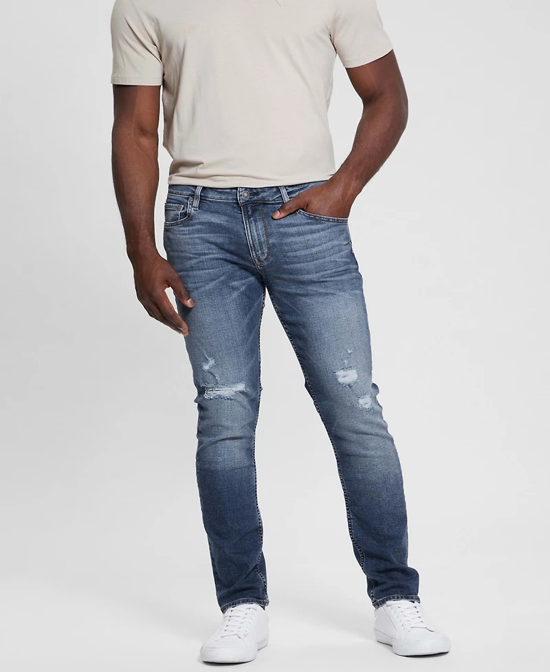 Guess Men's Finnley Medium Wash Tapered Jeans