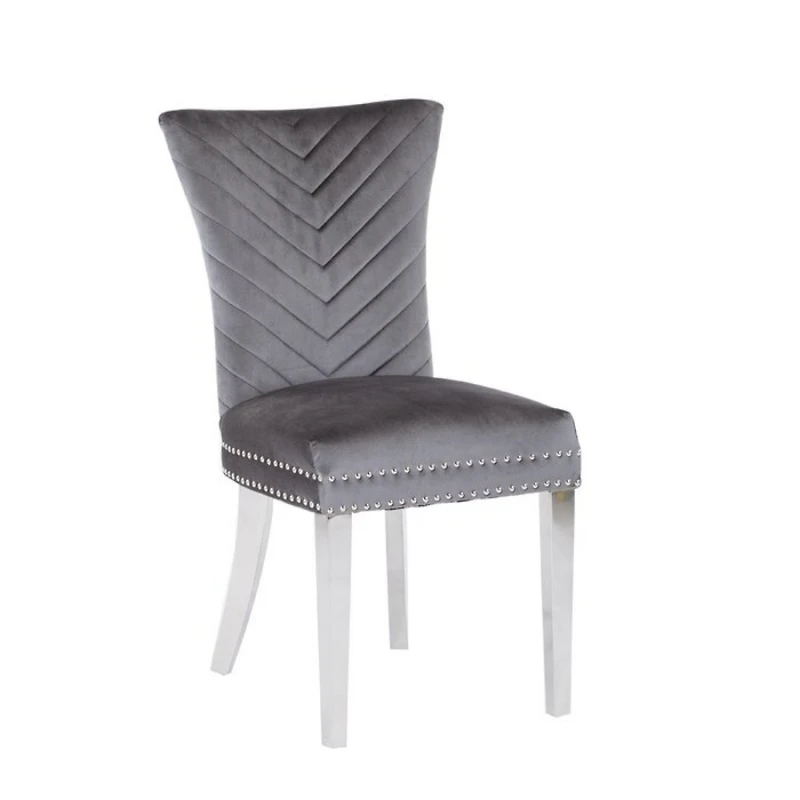 Streamdale Eva 2-Piece Velvet Chair with Stainless Legs
