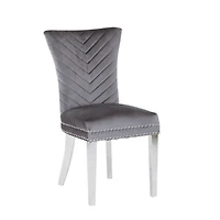 Streamdale Eva 2-Piece Velvet Chair with Stainless Legs