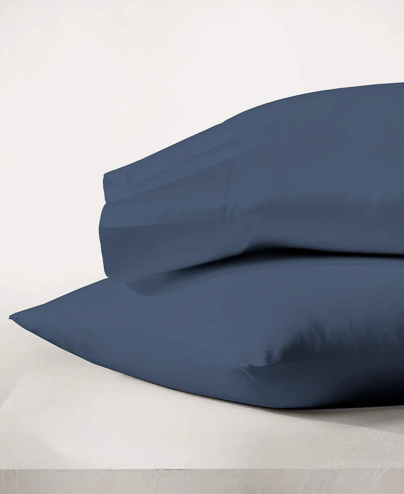 Purity Home Ultra-Light Cool Crisp 100% Cotton Percale Pillowcase Pair