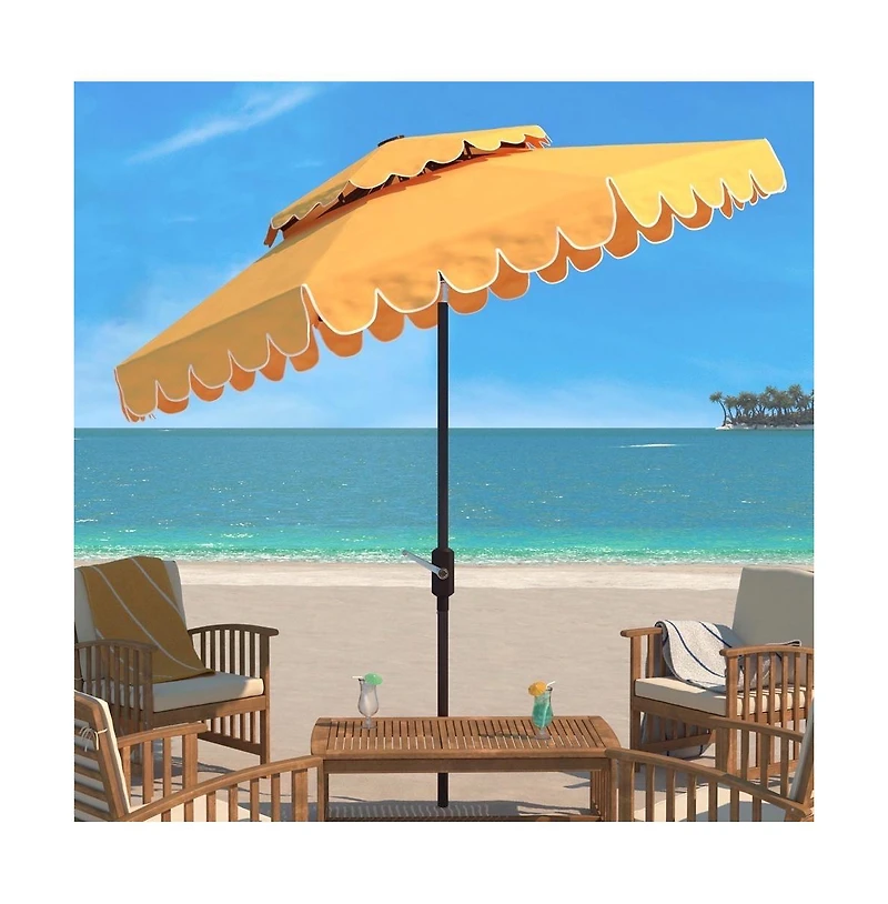 Safavieh Venice 9Ft Rnd Double Top Crank Umbrella